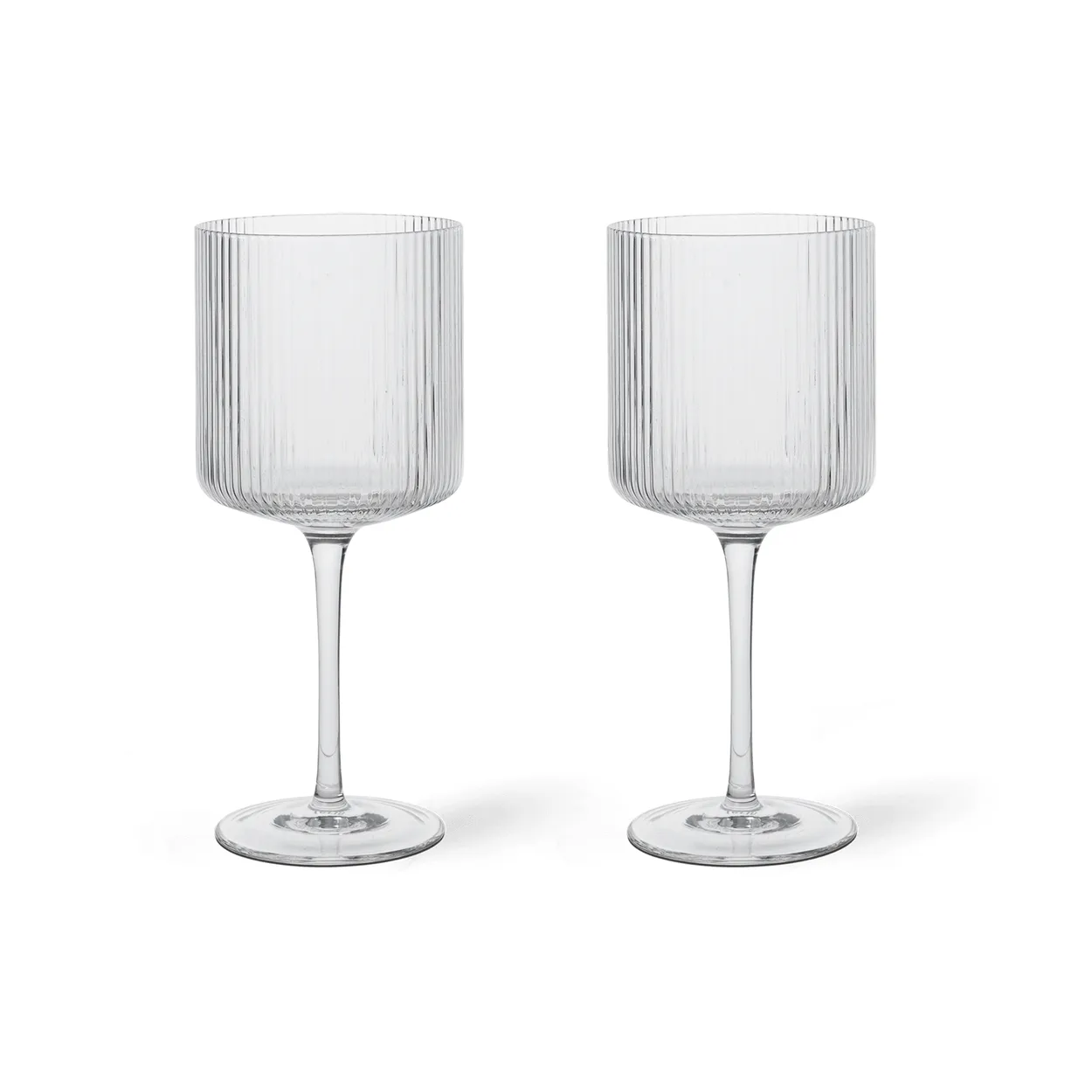 Ferm Living Ripple rødvinsglas 32,5 cl 2-pak Clear