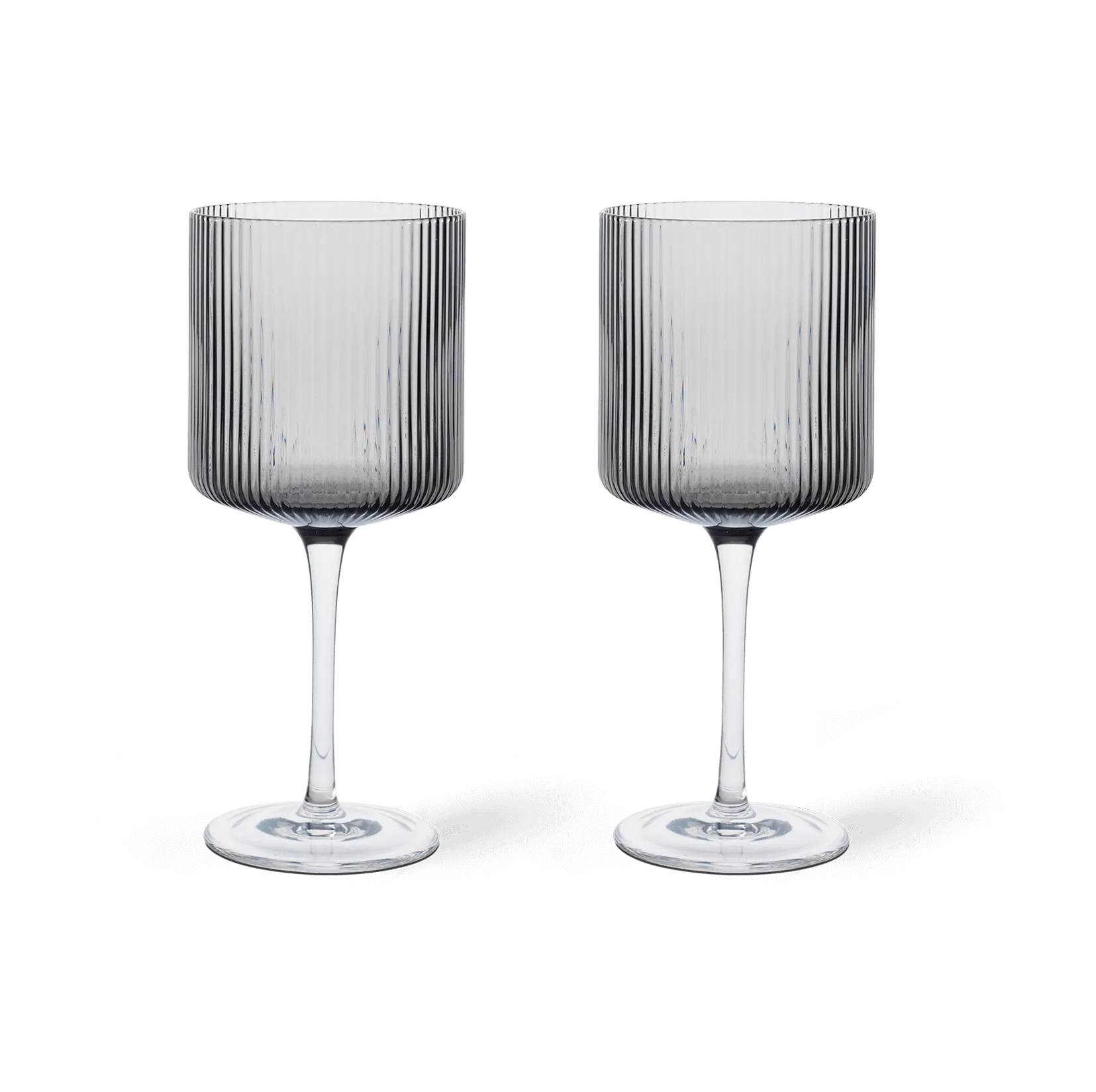 Ripple rødvinsglas 32,5 cl 2-pak, Smoked grey Ferm Living