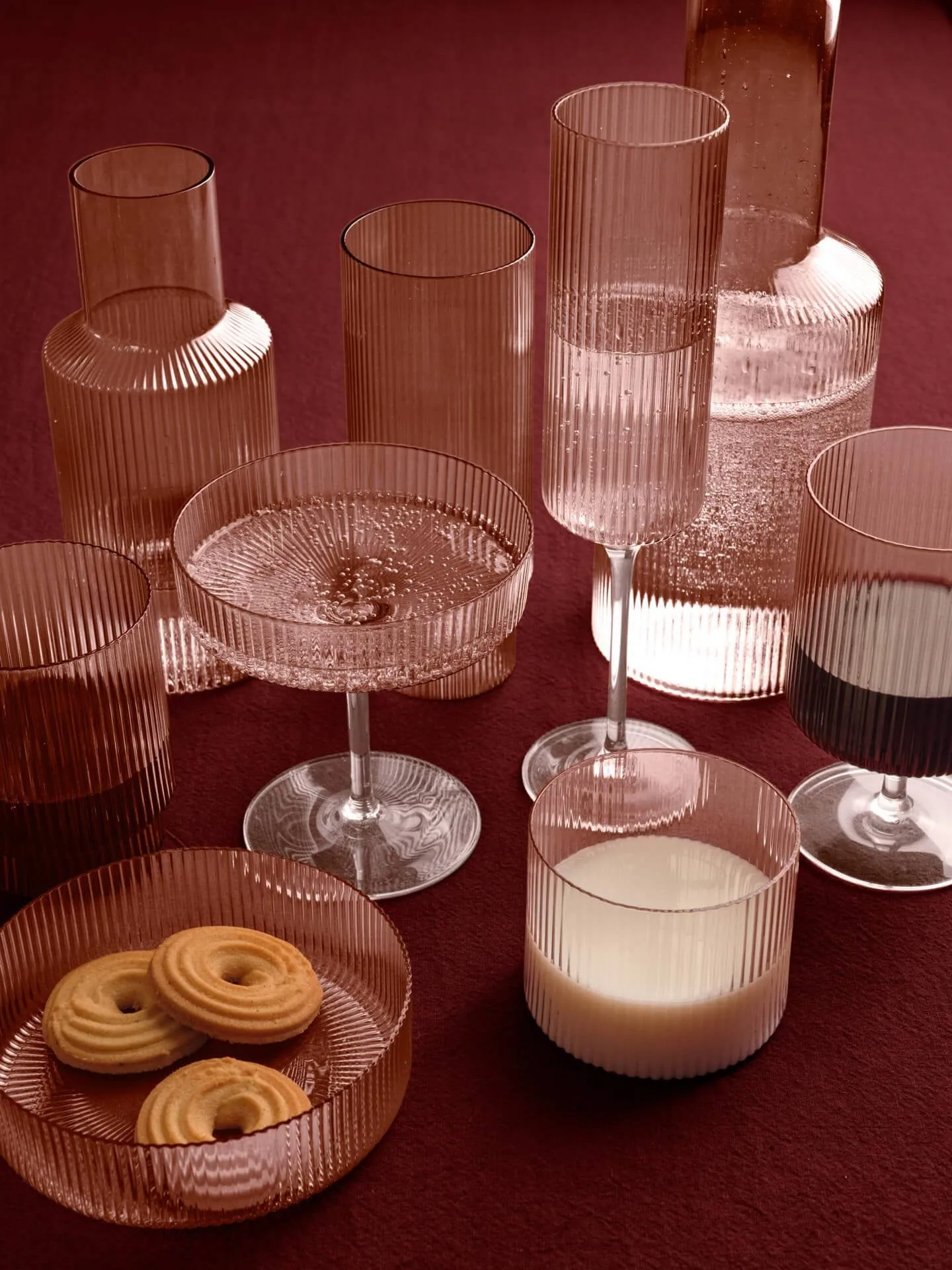 Ripple small karaffelsæt, Blush Ferm Living