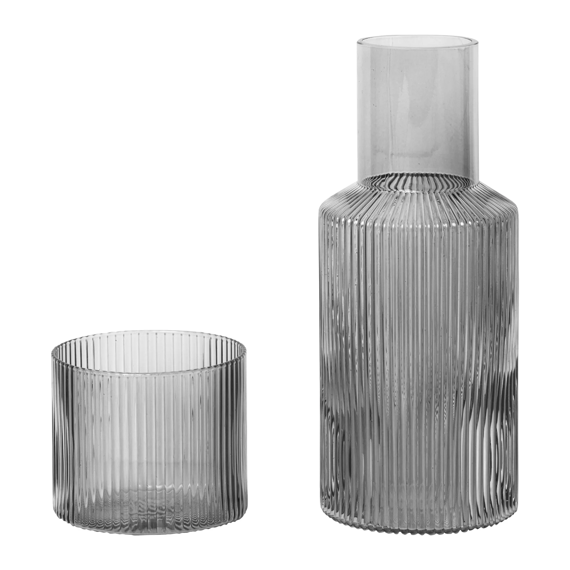 Ferm Living Ripple small karaffelsæt smoked grey