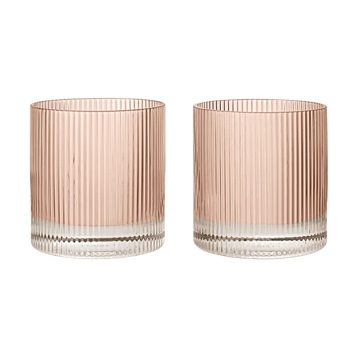 Ripple tumbler glas 25 cl 2-pak - Blush - Ferm Living
