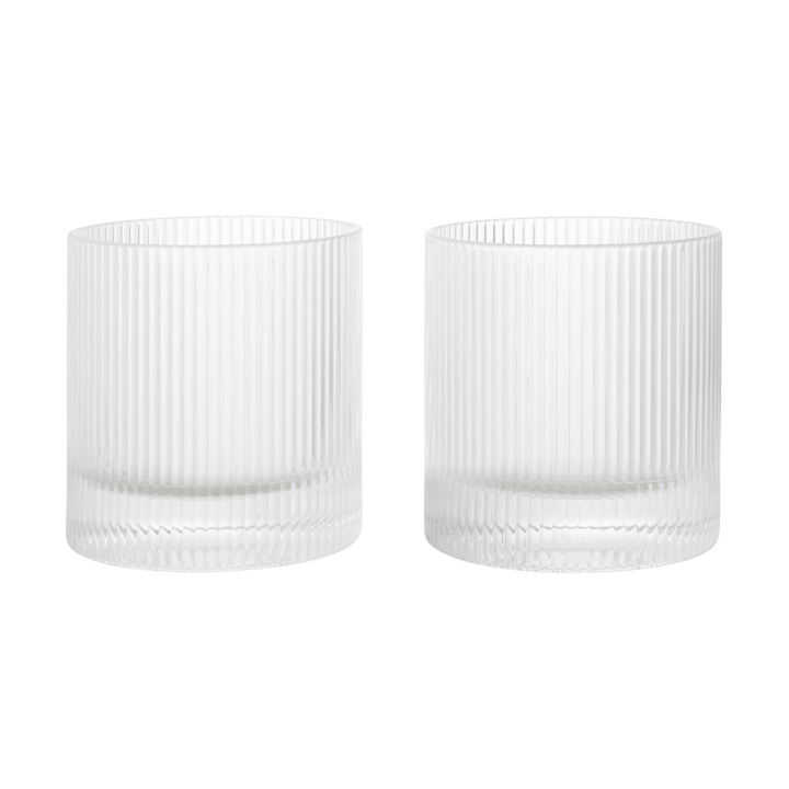 Ripple tumbler glas 25 cl 2-pak - Clear - Ferm Living