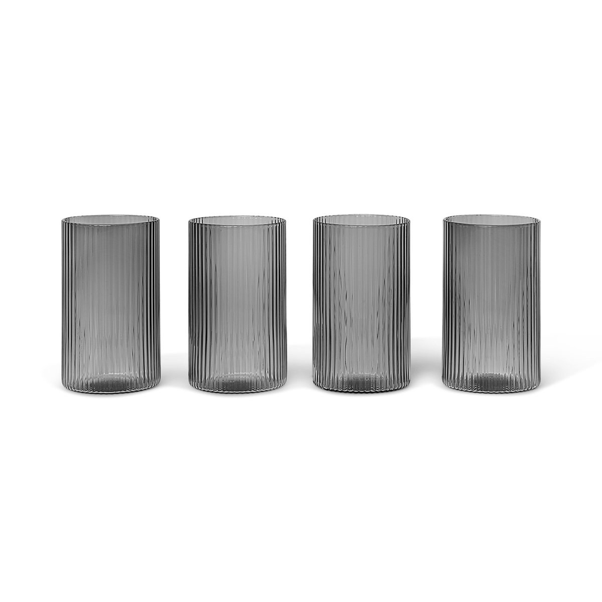 ferm LIVING Ripple verrines glas 14 cl 4-pack Smoked grey