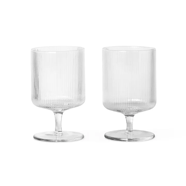 Ripple vinglas 2-pak - Klarglas - Ferm Living