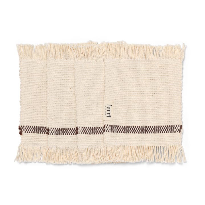 Savor coasters 4-pak 10x14 cm, Offwhite/Chocolate Ferm Living