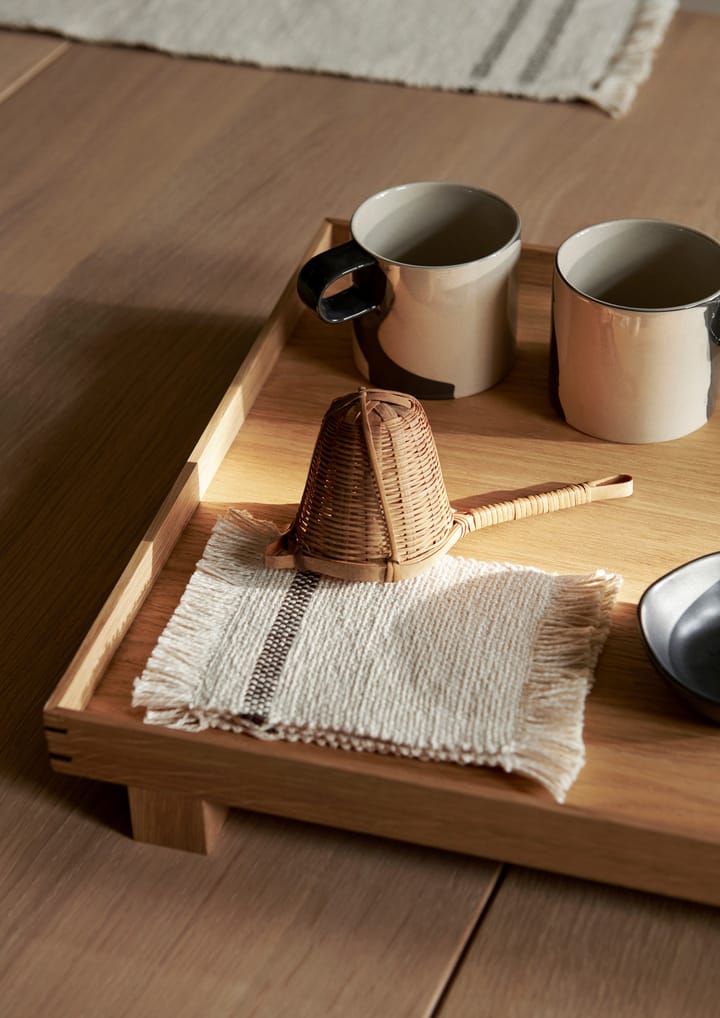 Savor coasters 4-pak 10x14 cm, Offwhite/Chocolate Ferm Living