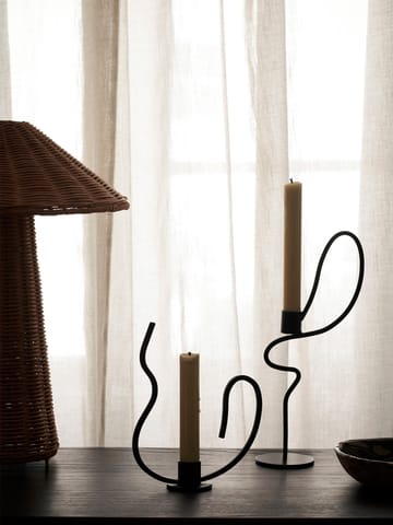 Valse lysestage high - Black - Ferm Living