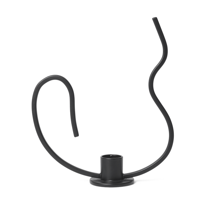 Valse lysestage low - Black - Ferm Living