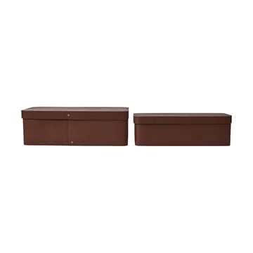 Vekla opbevaringsboks 2 dele - Dark pecan, long - Ferm Living