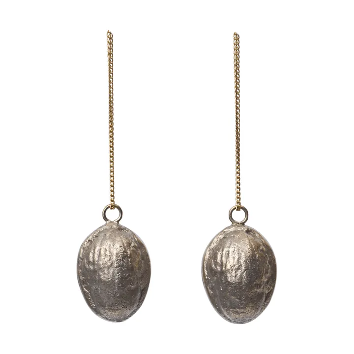 Walnut dekorationsophæng 2-pak - Messing - Ferm Living