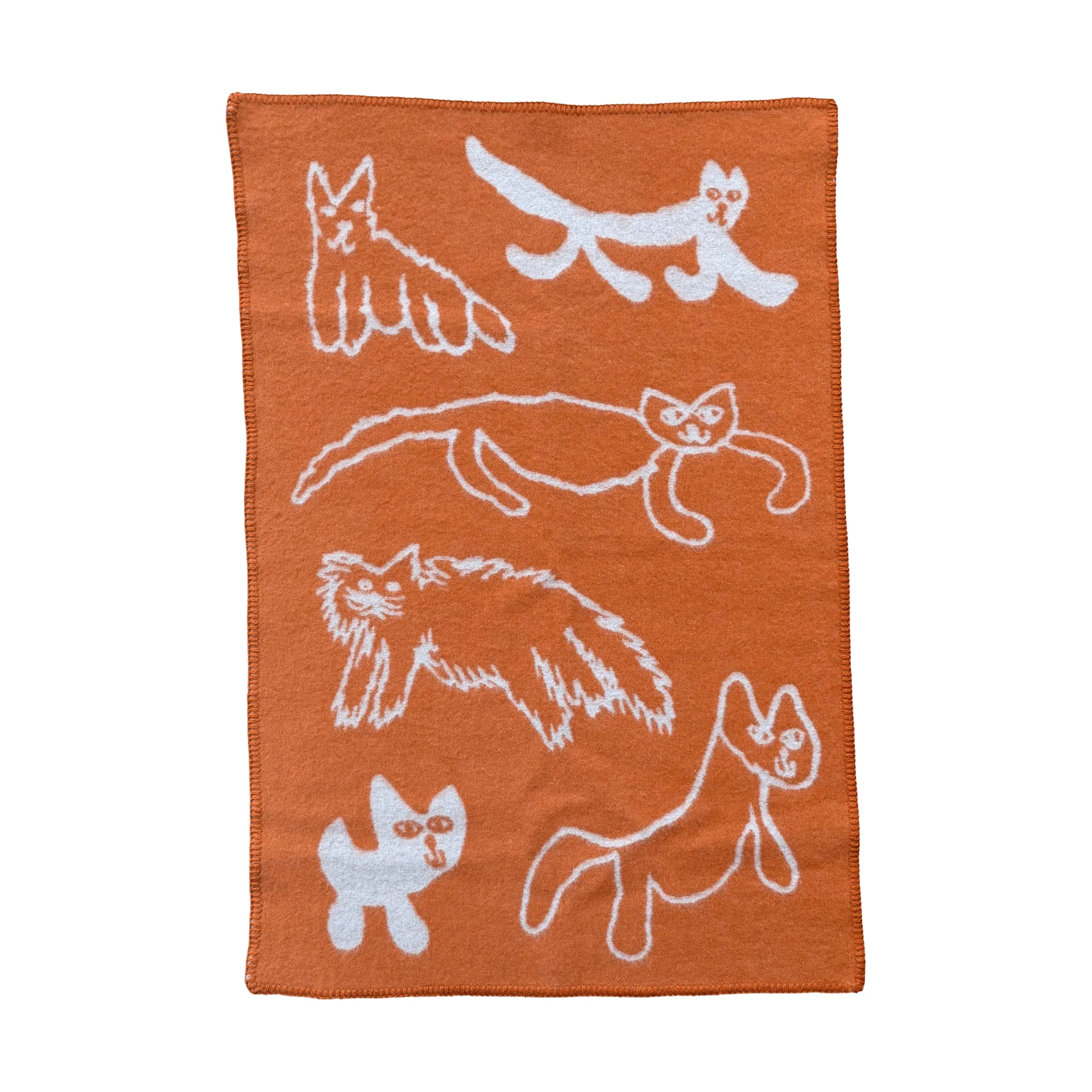Cats uldplaid, Orange, 65x95 cm Fine Little Day