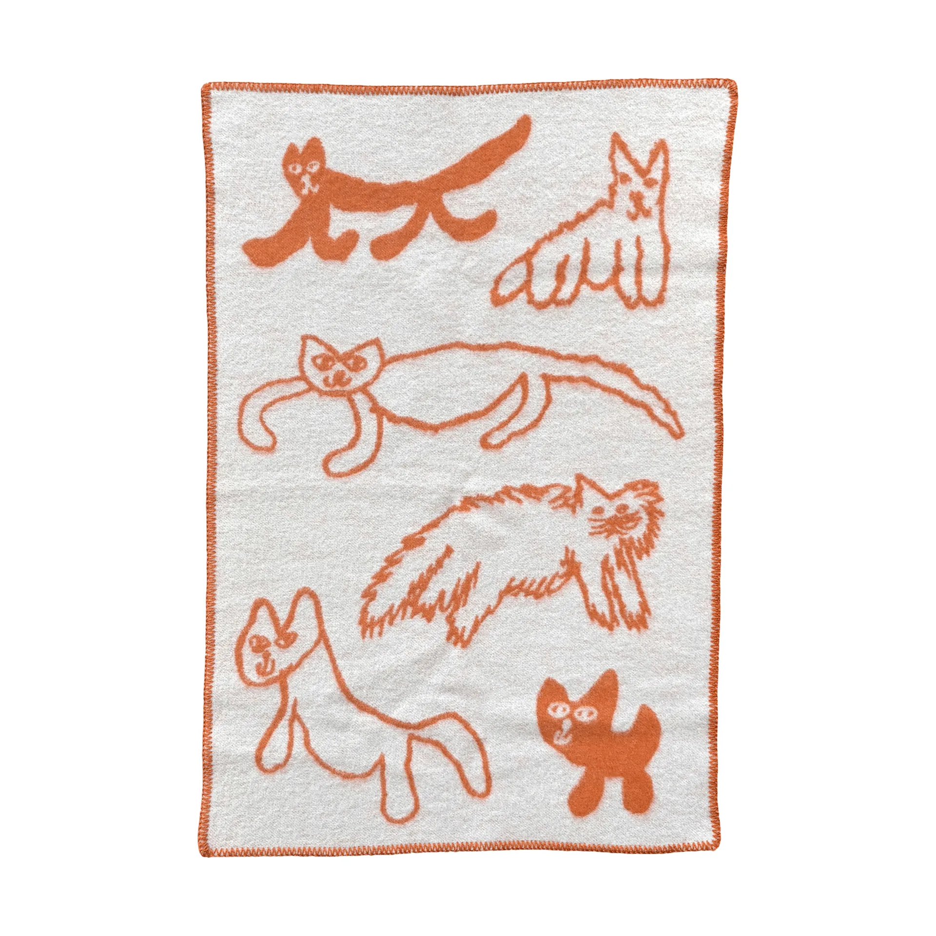 Cats uldplaid, Orange, 65x95 cm Fine Little Day