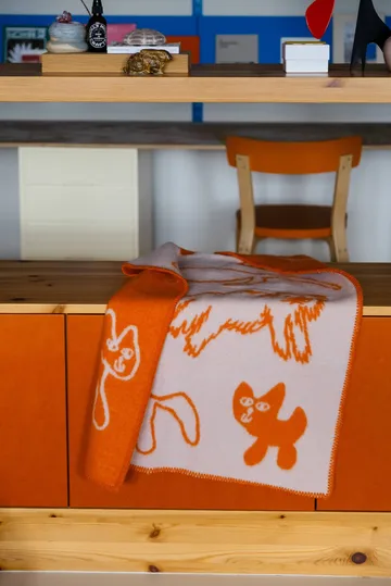 Cats uldplaid - Orange, 65x95 cm - Fine Little Day