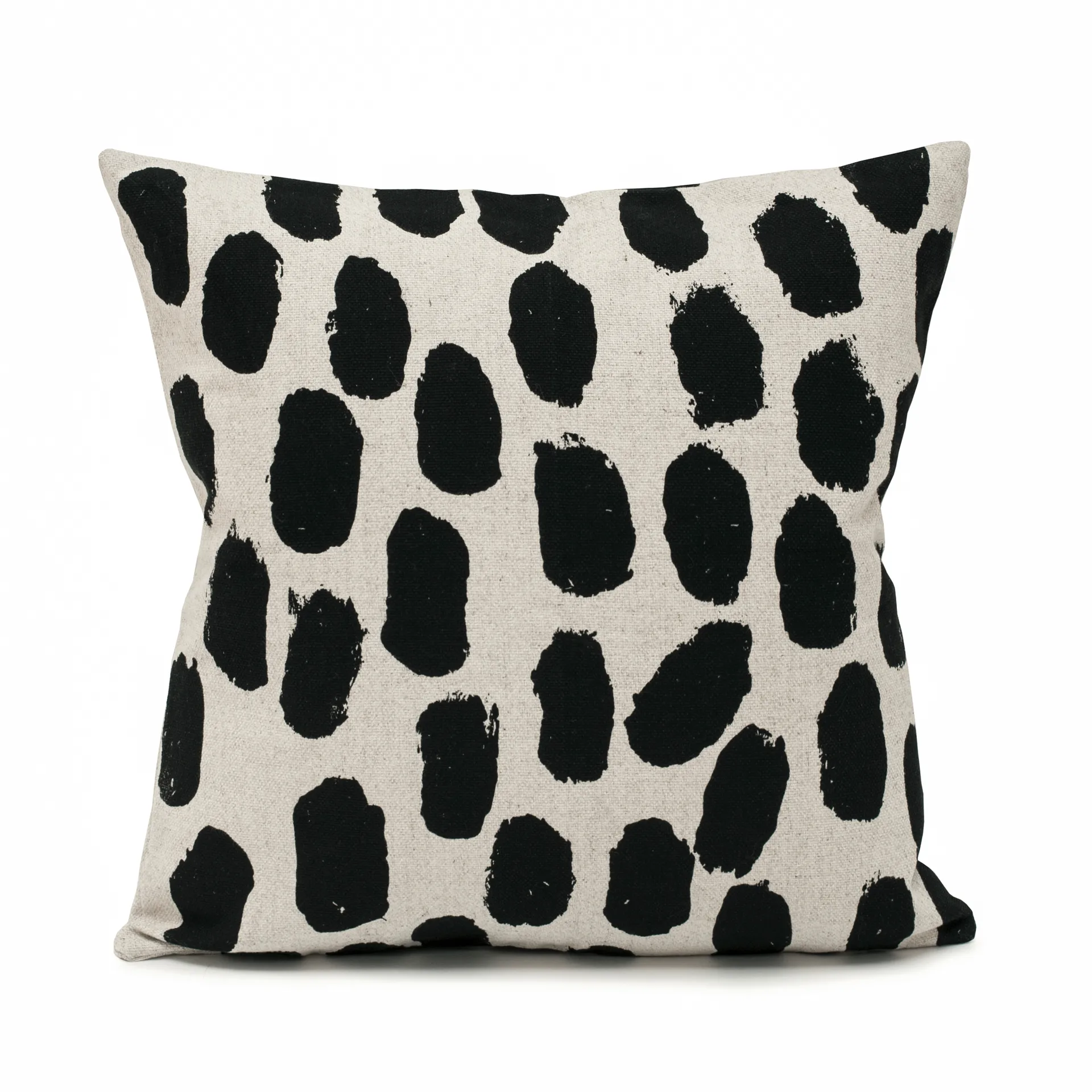 Dots pudebetræk 48x48 cm, Beige/Sort Fine Little Day