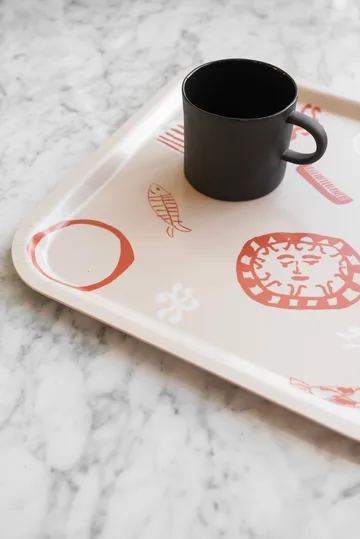 Figures bakke 32x32 cm - White-Red - Fine Little Day