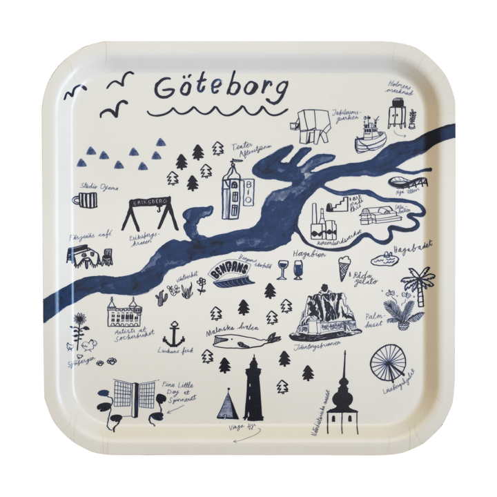 Gothenburg bakke 32x32 cm - White-Blue - Fine Little Day