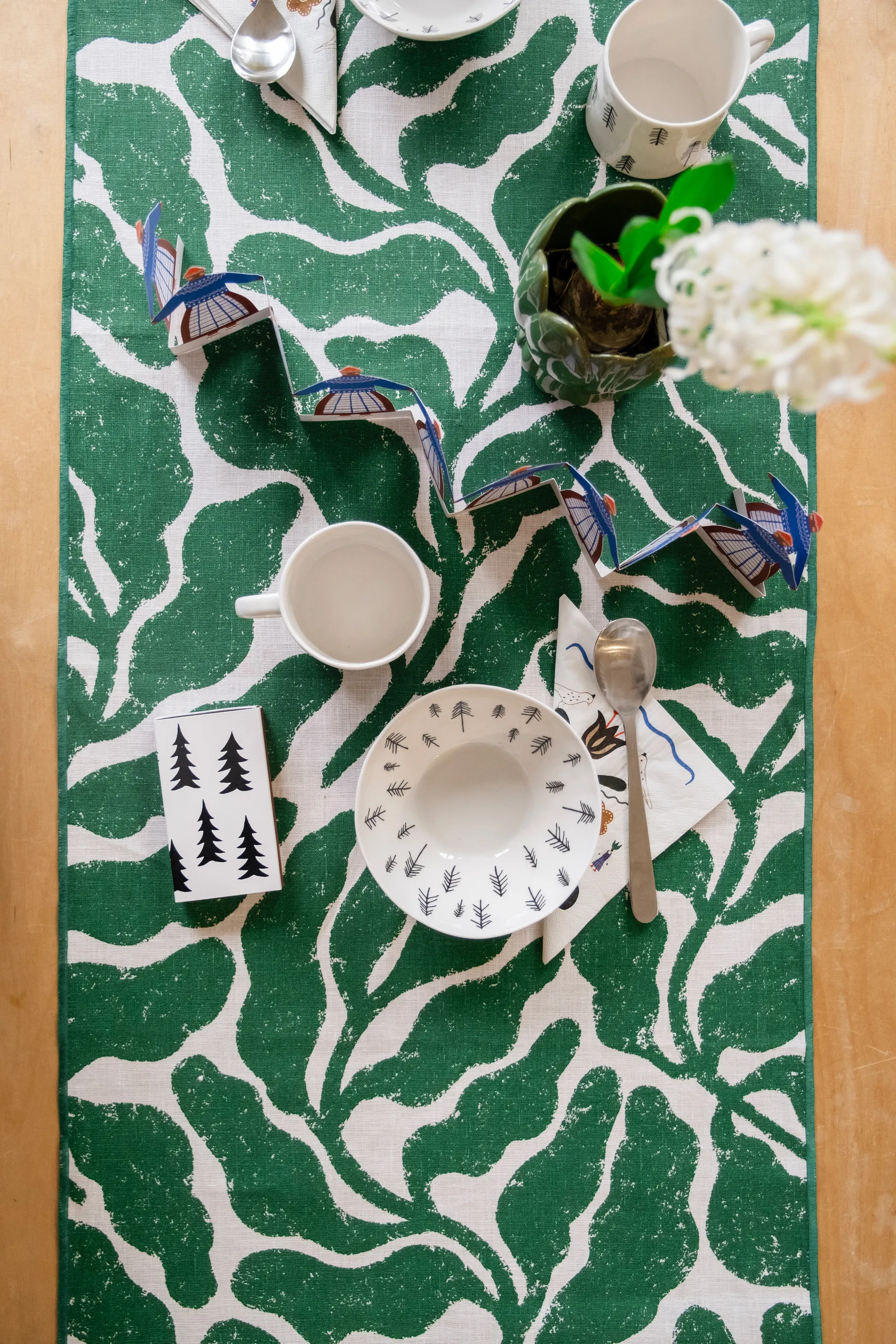 Leaves løber 45x180 cm, Green Fine Little Day