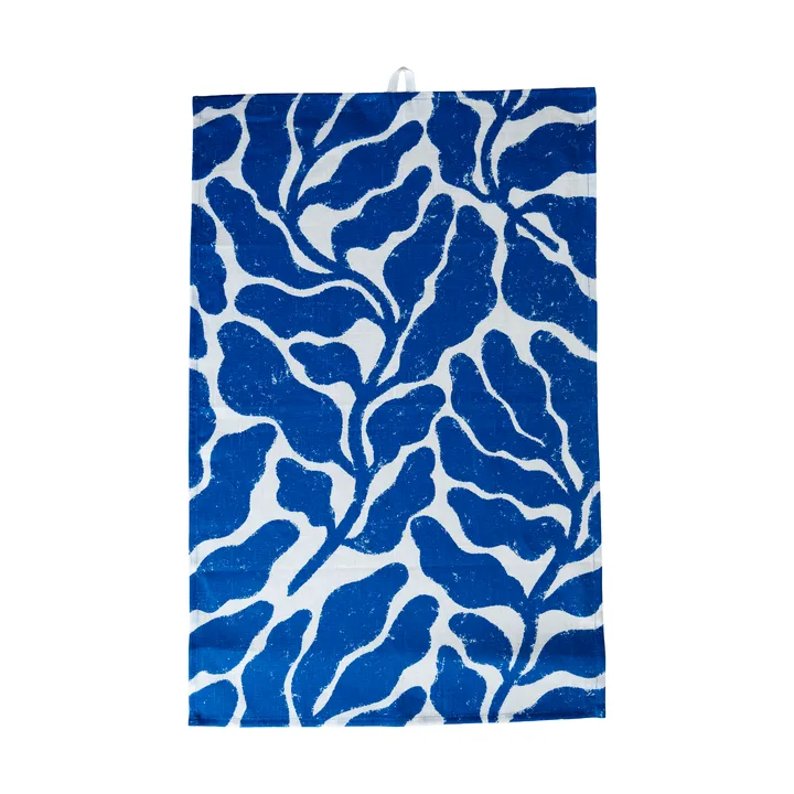 Leaves viskestykke - Hvid-blå, 47x70 cm - Fine Little Day