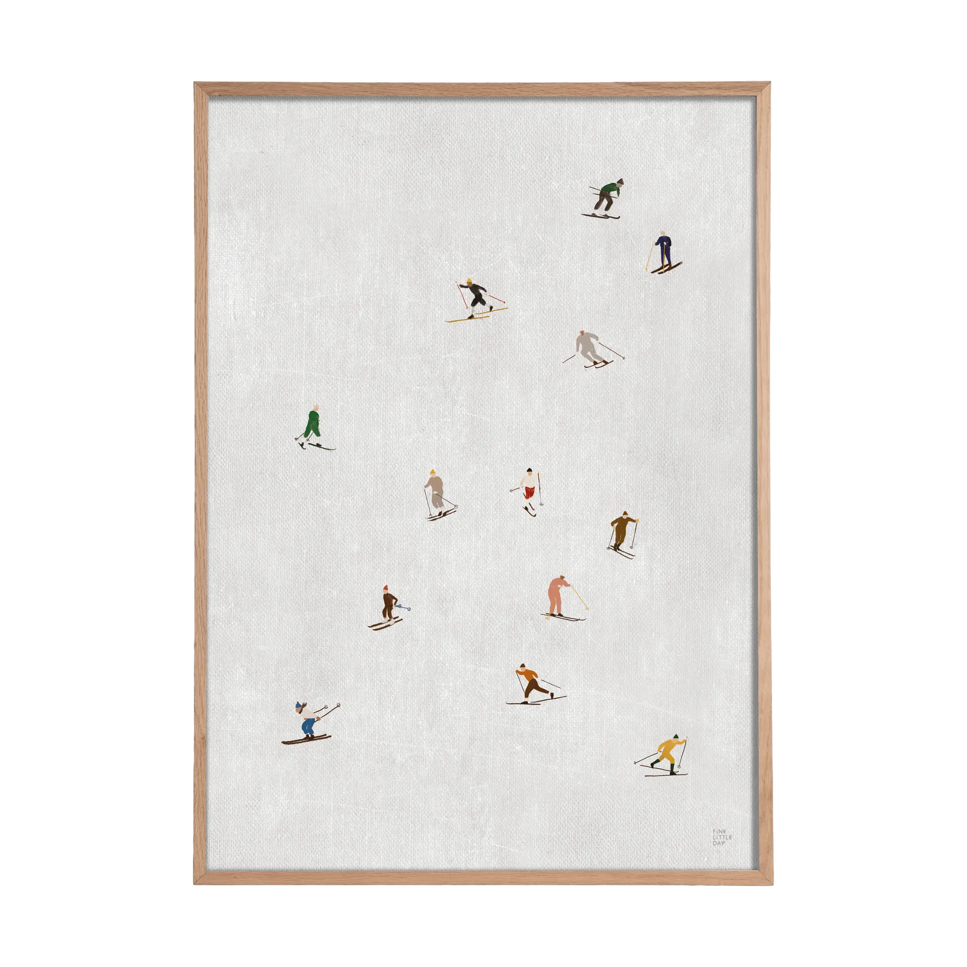 Skiers plakat 50x70 cm, Lysegrå Fine Little Day