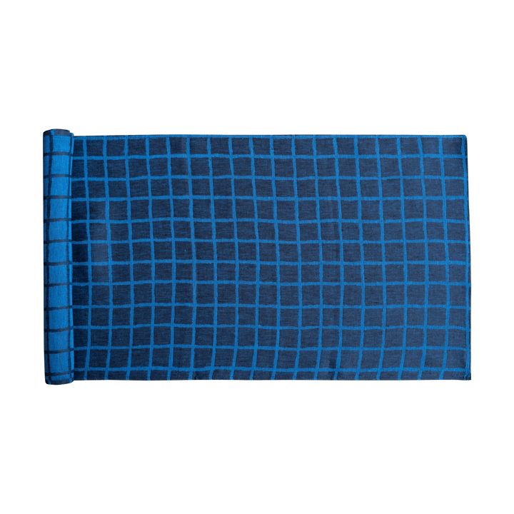 Ternet jacquardvævet bordløber 45x150 cm - Blue-black - Fine Little Day