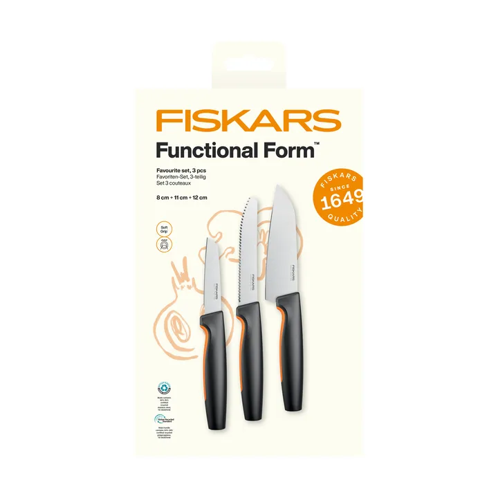 Functional Form favoritknivsæt - Rustfrit stål, 3 dele - Fiskars