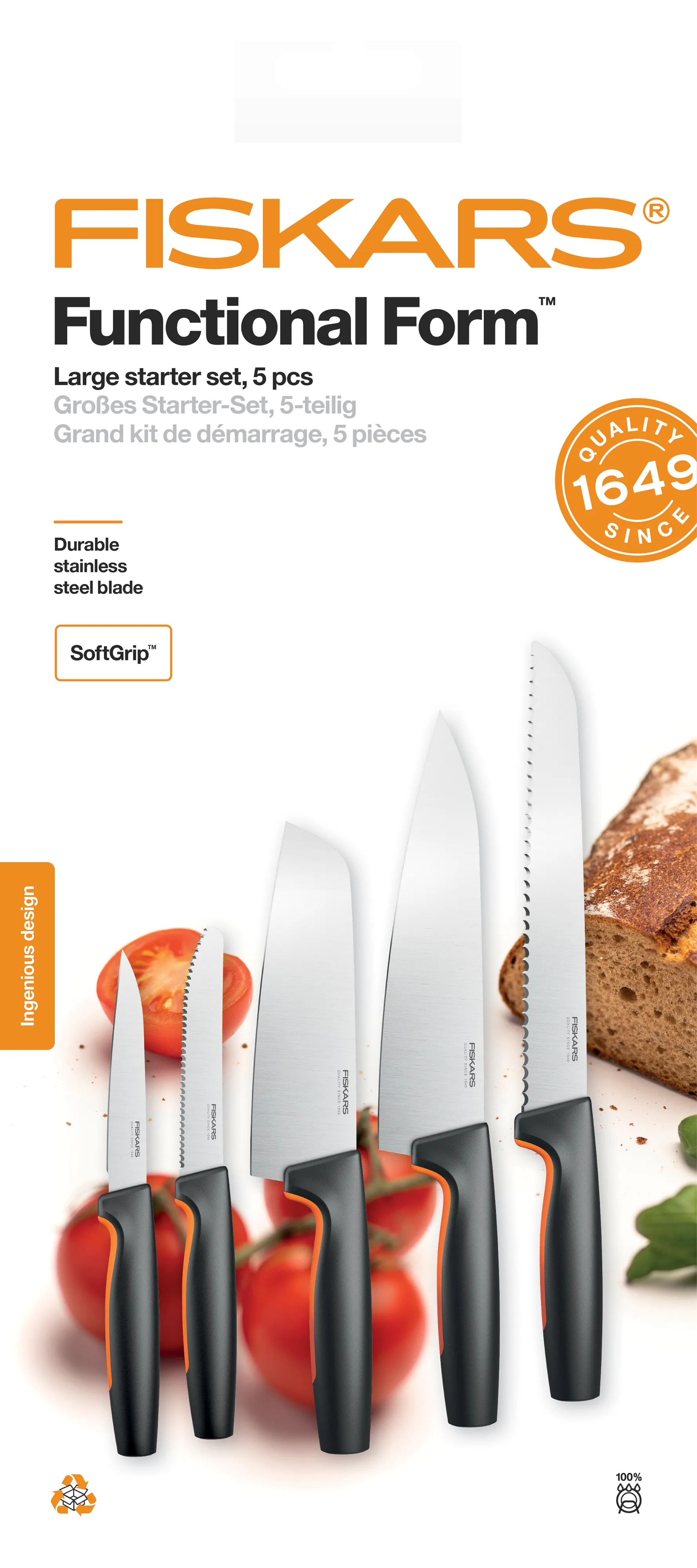 Functional Form knivsæt stort, 5 dele Fiskars