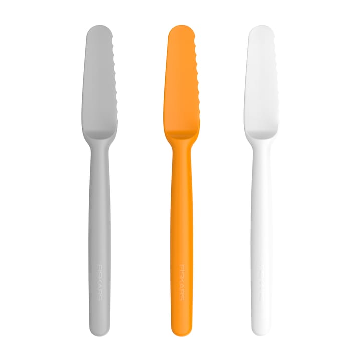 Functional Form smørknive 3-pak - Grå/Orange/Hvid - Fiskars