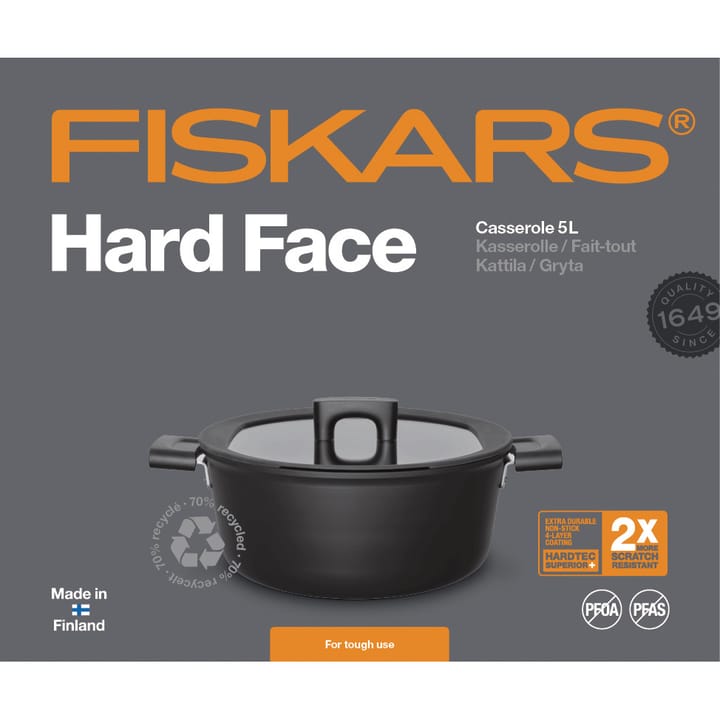 Hard Face gryde med låg, 5 L Fiskars