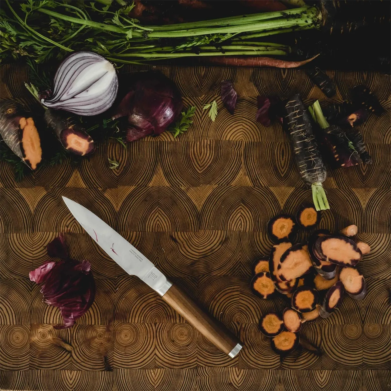 Norden kokkekniv + grøntsagskniv knivsæt 2 dele, Rustfrit stål-birk Fiskars