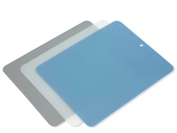 Funktion skærebræt plast 37x29 cm 3-pak, Grå-blå-gennemsigtig Funktion