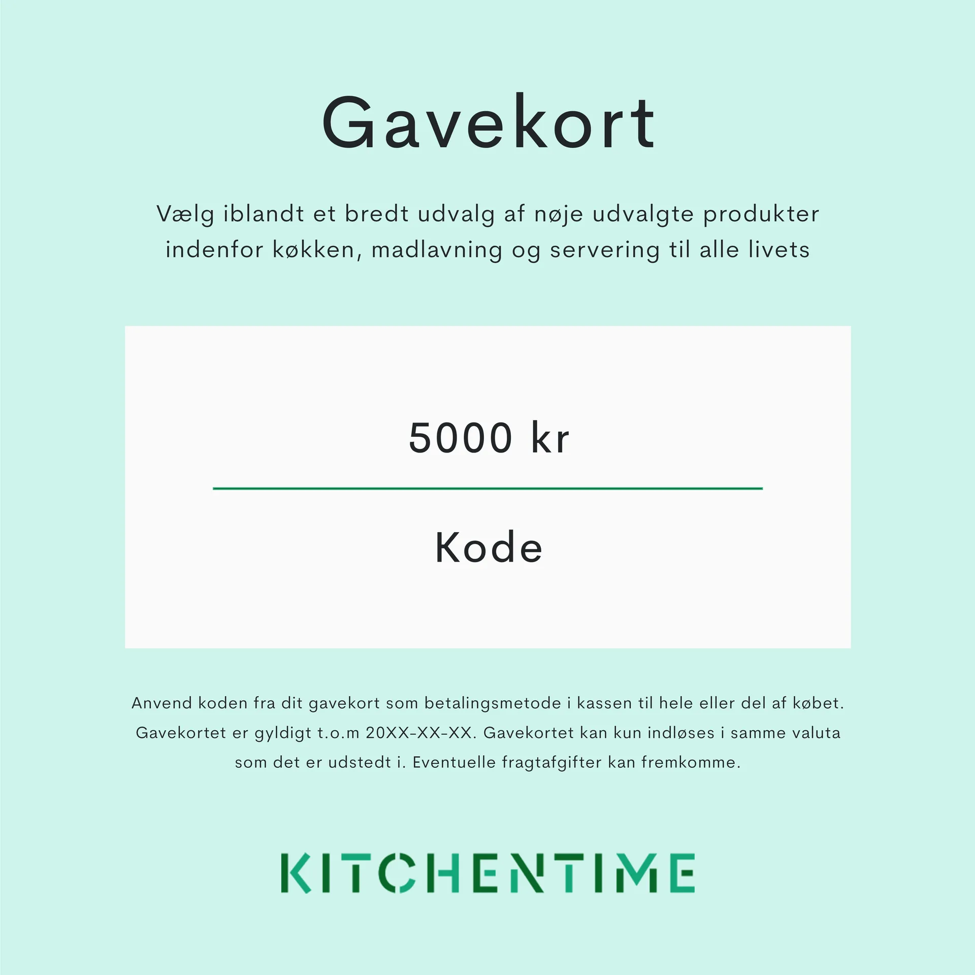 Digitalt gavekort, 5.000 kr. Gavekort