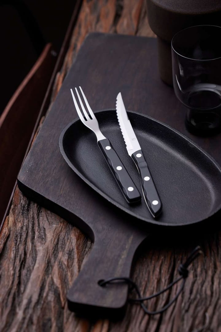 Gense Old Farmer Black grillbestik, 12 dele, 6+6 sort Gense