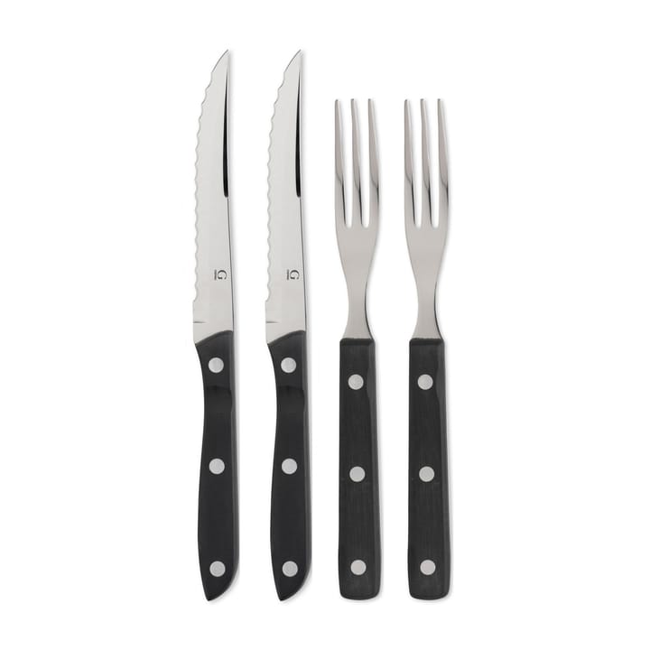 Gense Old Farmer Black grillbestik, 4 dele, 2+2 sort Gense