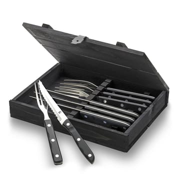 Gense Old Farmer Black grillbestik, 8 dele - 4+4 sort - Gense