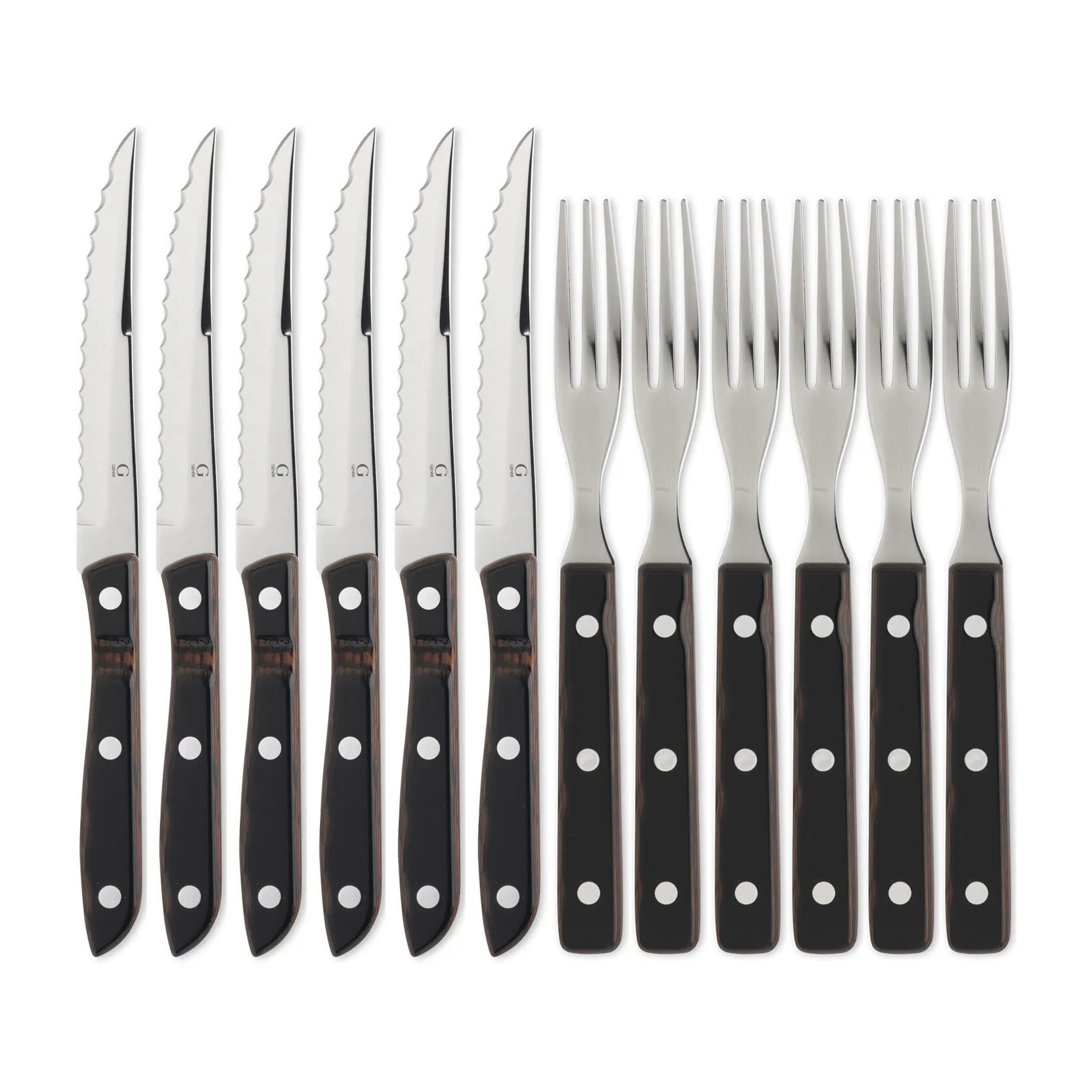 Gense Old Farmer Classic grillbestik, 12 dele, 6+6 rødbrun Gense