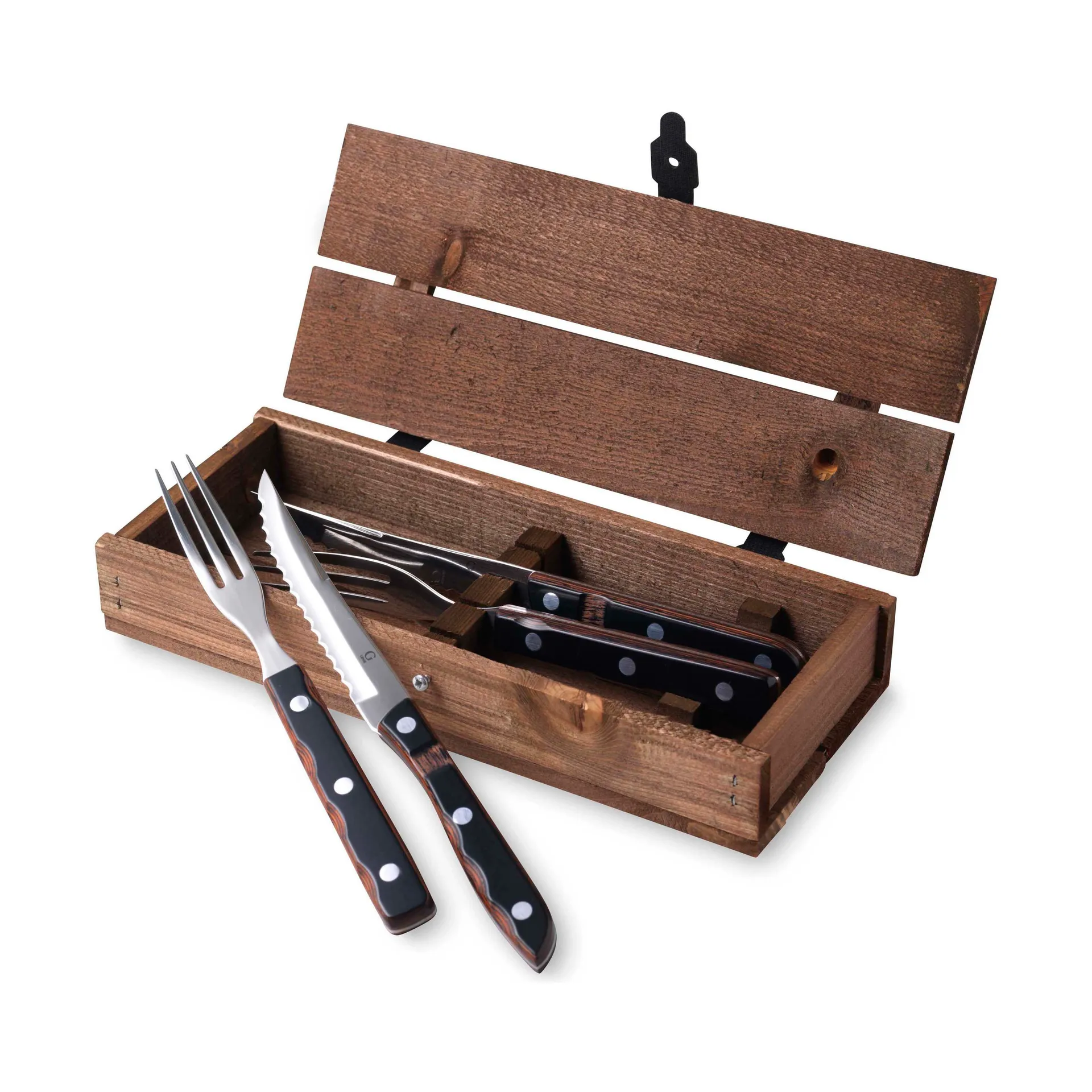 Gense Old Farmer Classic grillbestik, 4 dele, 2+2 rødbrun Gense