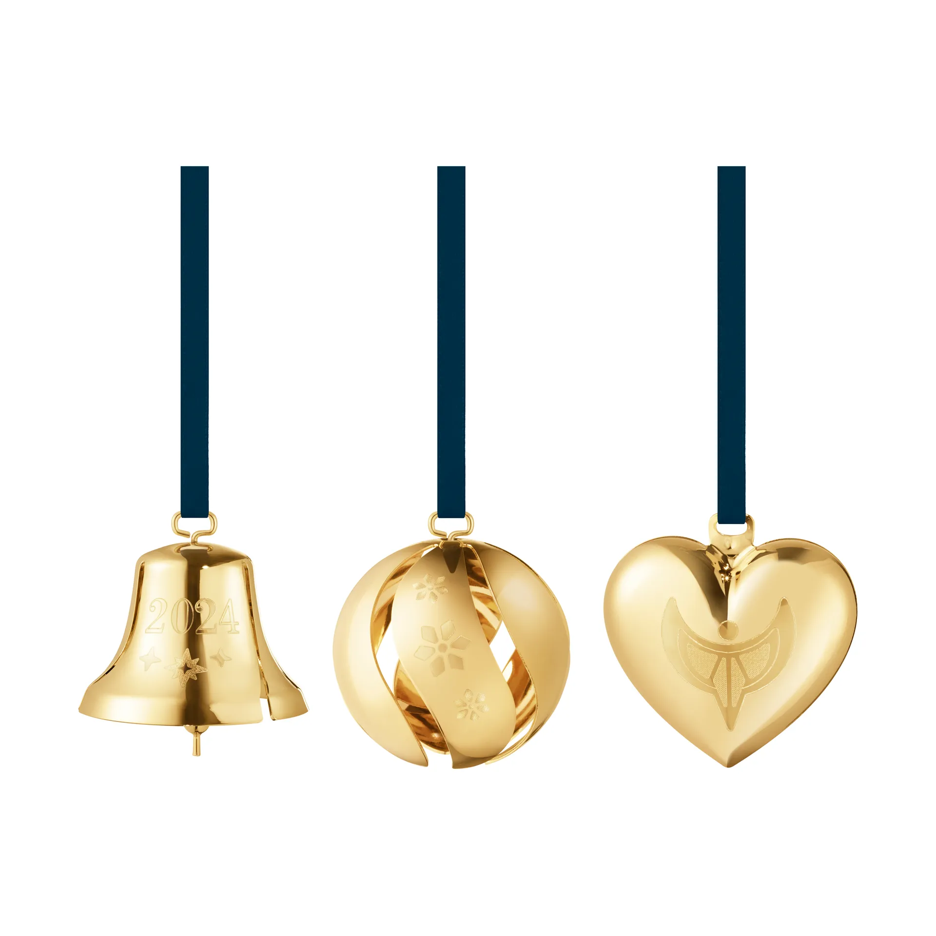 2024 gavesæt 3 dele, Guldbelagt Georg Jensen