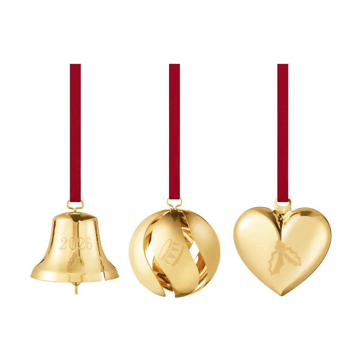 Georg Jensen 2026-års pynte-sæt Guld, 3 dele
