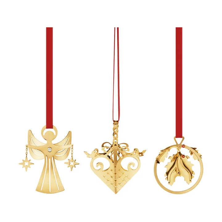 2026 julemobilsæt miniatyr - Guld, 3 dele - Georg Jensen