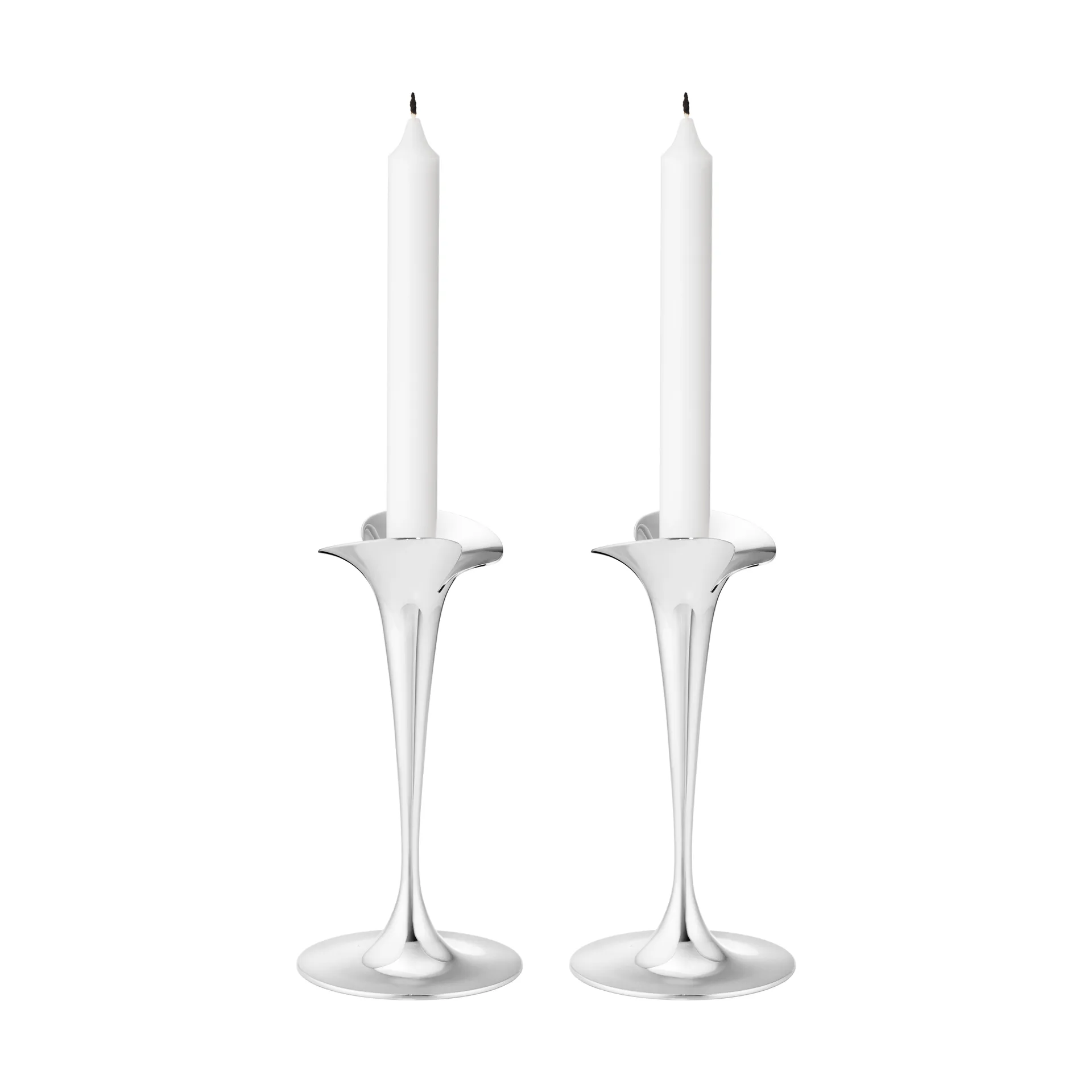 Georg Jensen Bloom lysestager til kronelys Rustfrit stål, små, 2-pak