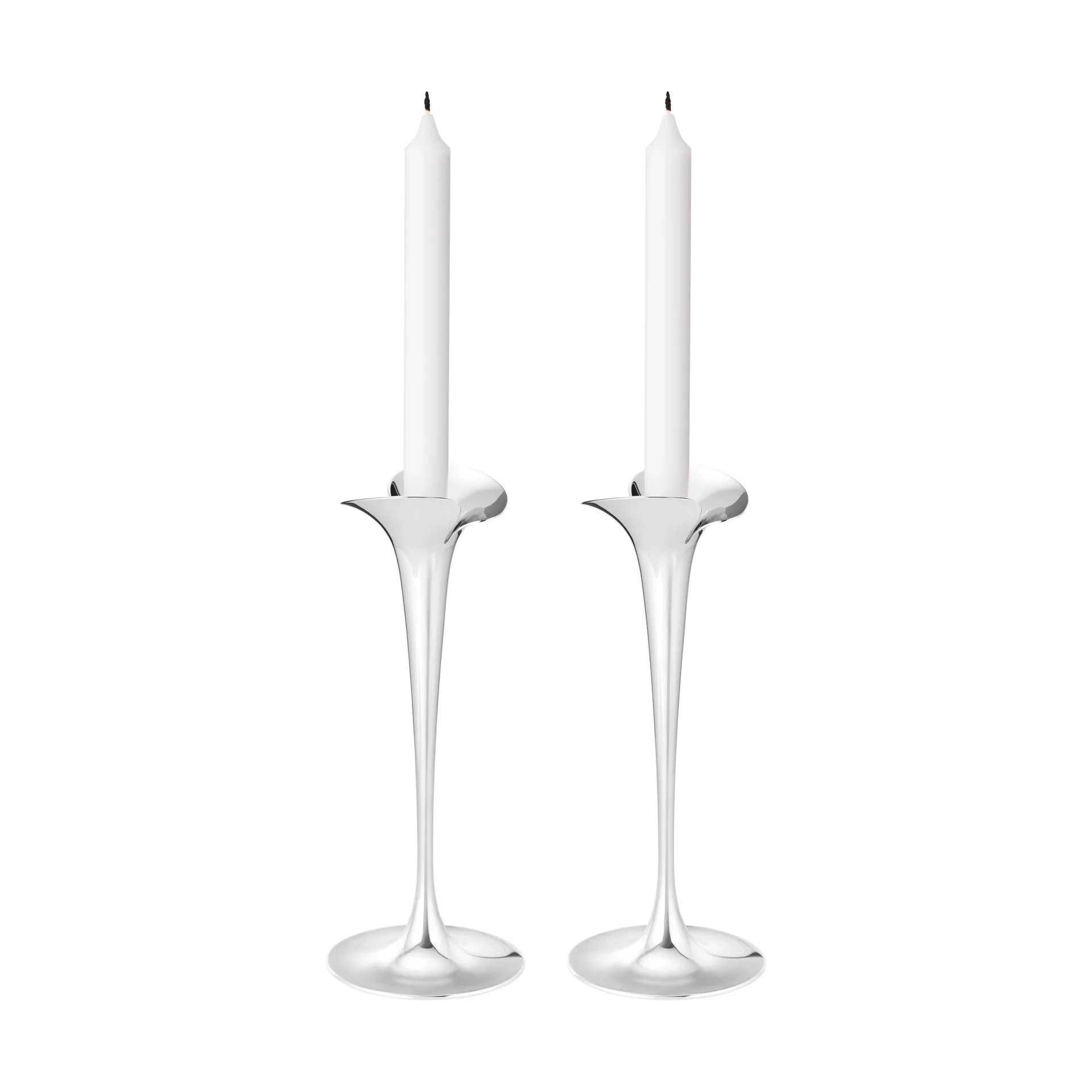 Georg Jensen Bloom lysestager til kronelys Rustfrit stål, store, 2-pak