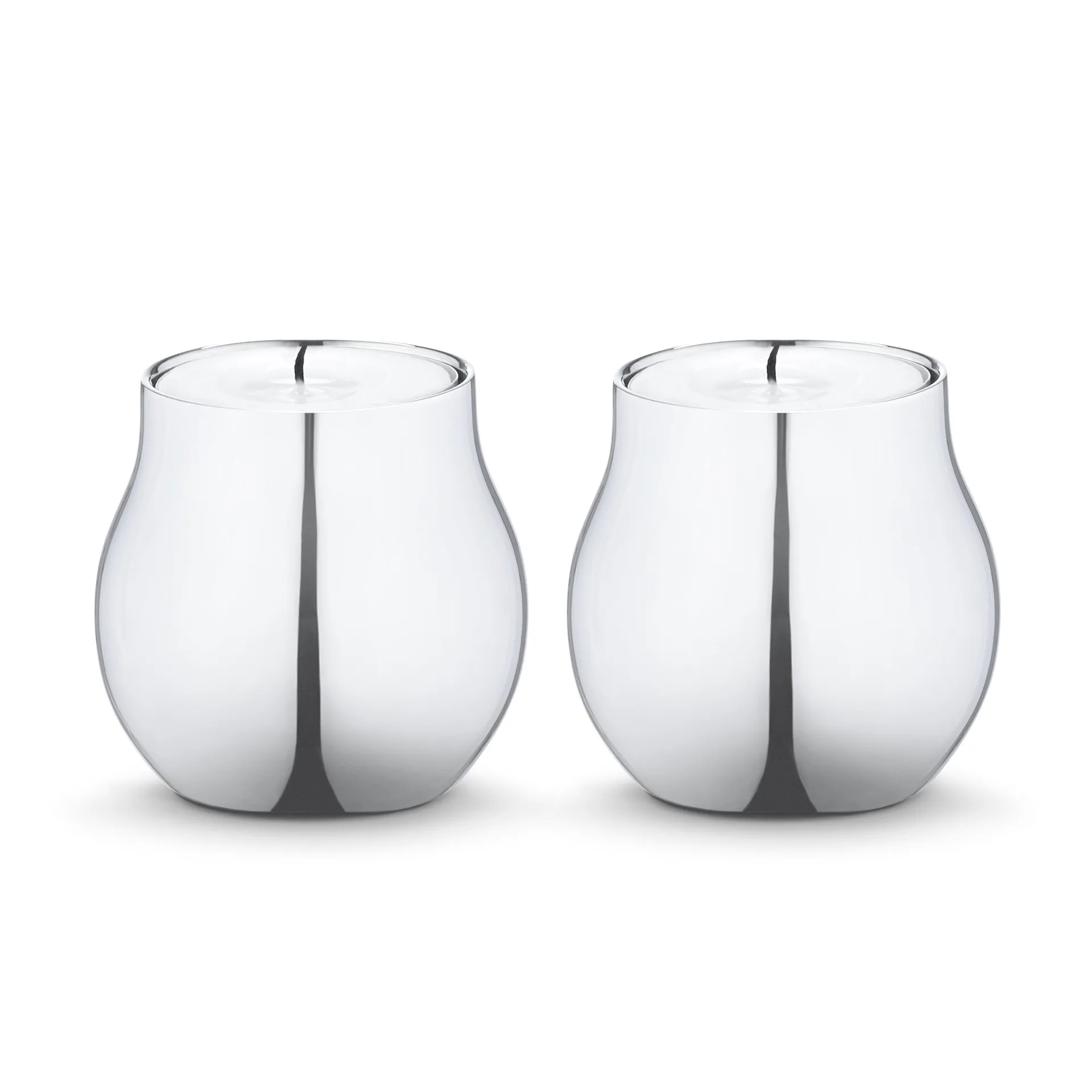 Georg Jensen Cafu lysestage 2 stk rustfrit stål