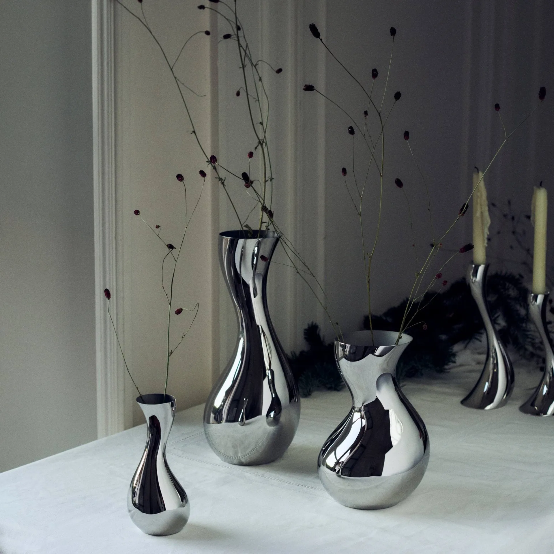 Cobra vase, Rustfrit stål, large Georg Jensen