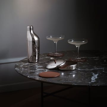 Sky glasbrikker 4-pak - Brunt læder - Georg Jensen