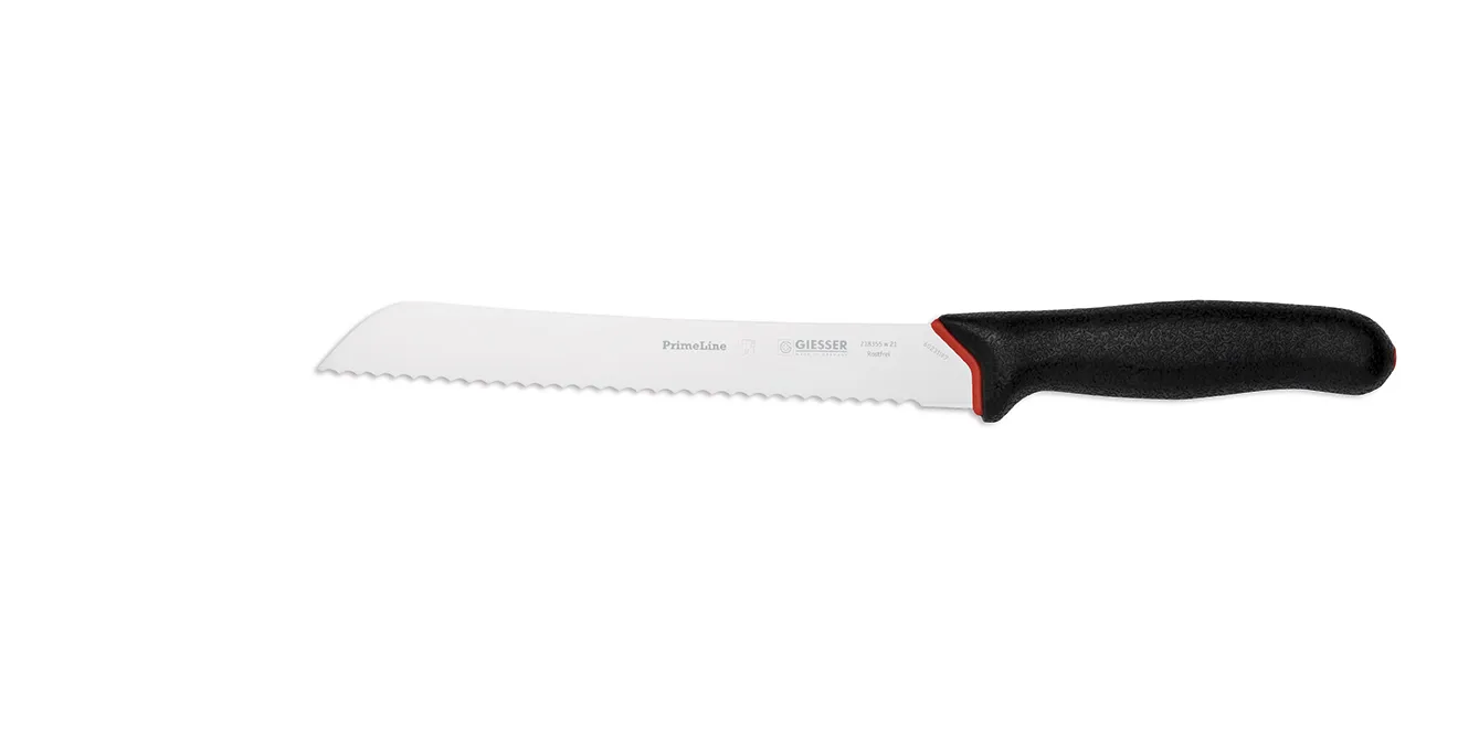PrimeLine brødkniv 21 cm, Sort Giesser