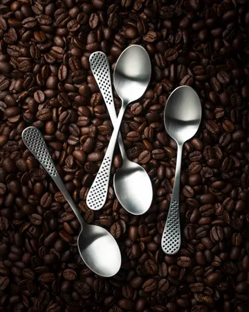 Classic kaffeskætteppe - Rustfrit stål, 12,5 cm, 4-pak - Global