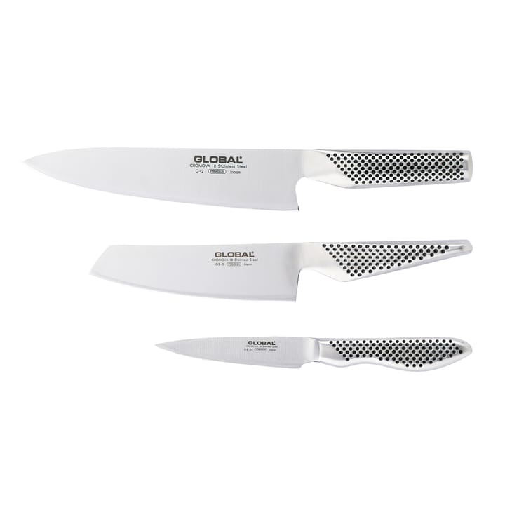 Global G-2538R knivsæt, 3 knive, Rustfrit stål Global