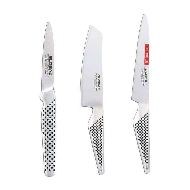 Global G-51115R knivsæt, 3 knive, Rustfrit stål Global