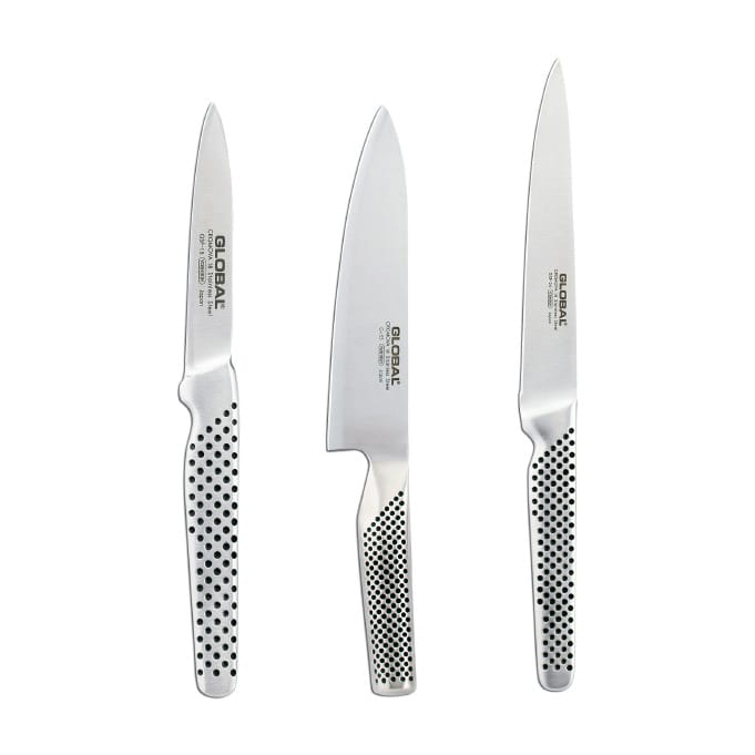 Global G-551524R knivsæt, 3 knive, Rustfrit stål Global