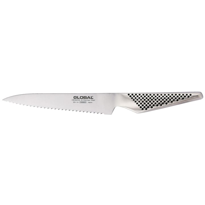 Global GS-14R universalkniv 15 cm bølgetandet, Rustfrit stål Global